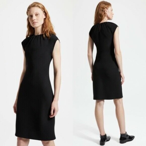 THEORY Shirred Neck Sheath Dress SIZE M 600$ fits as S - Picture 3 of 8